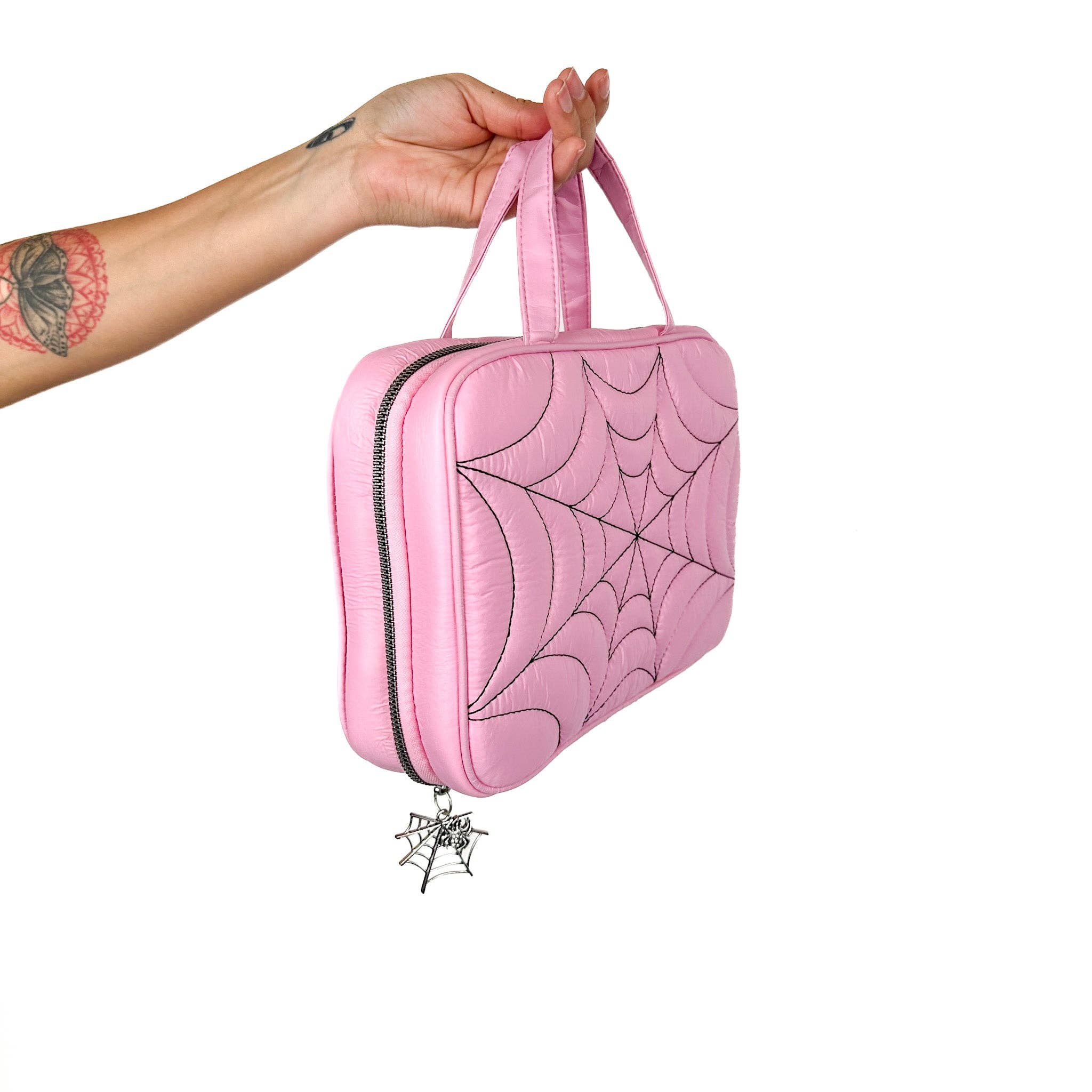 Wicked Misfit - Wholesale Toiletry Bag - Women's - Spiderweb Puff Toiletry Bags with Built in clear Organizer3