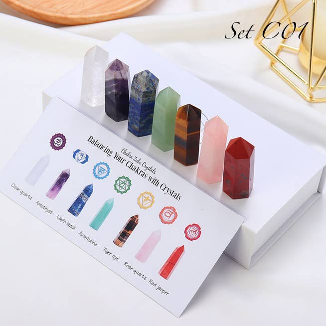 Crystolver (We Cover All Import Fees) - Wholesale Spiritual stone/crystal - 7 Pcs Rainbow Crystal Chakra Wand Set4