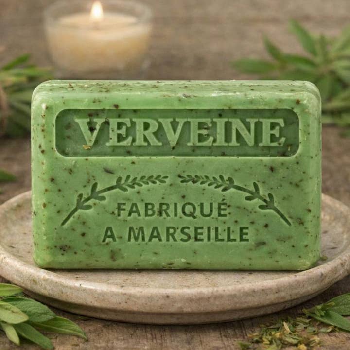 125 g fransk sæbe med knust verbena, engros for engroshandel hos French Soap Wholesale