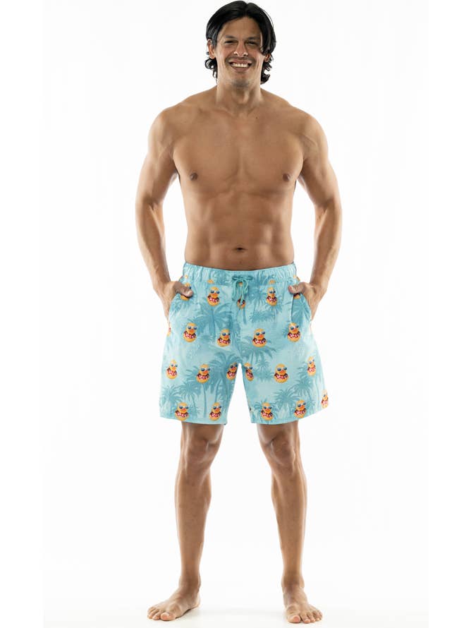 Hawk's Bay - Wholesale Swim Shorts - Men's - Men's Swimming Elastic Printed Fun Prints Boardshorts