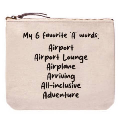 My 6 favorite A words Airport | zipper top everyday bag for wholesale by ellembee gift