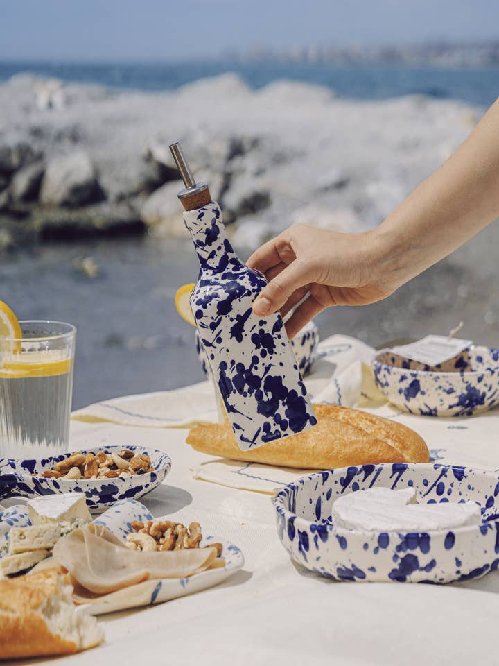 Oil Dispenser Ceramic /475ml/ PERSIA Dots for wholesale by Alfar Tierra Cocida