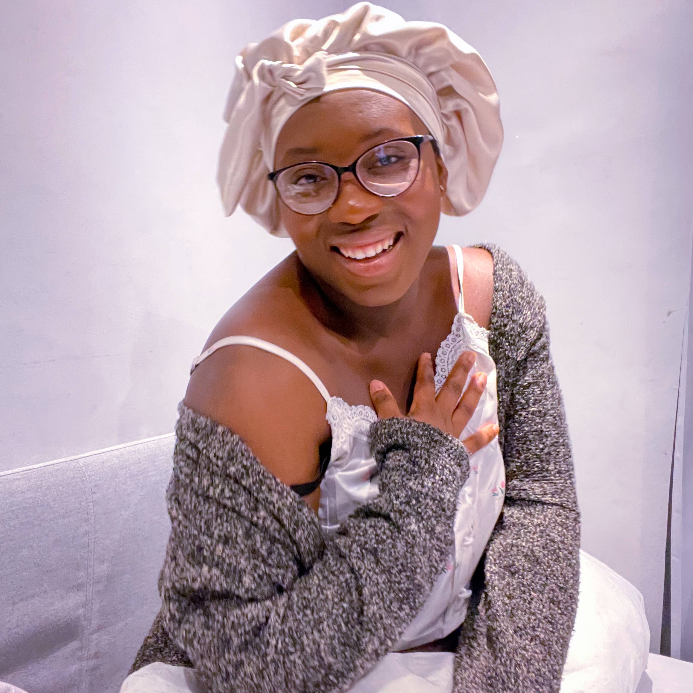 Asantewaa – wholesale Sleep cap / bonnet – women's – Eleonor Reversible Satin Bonnet with Band5