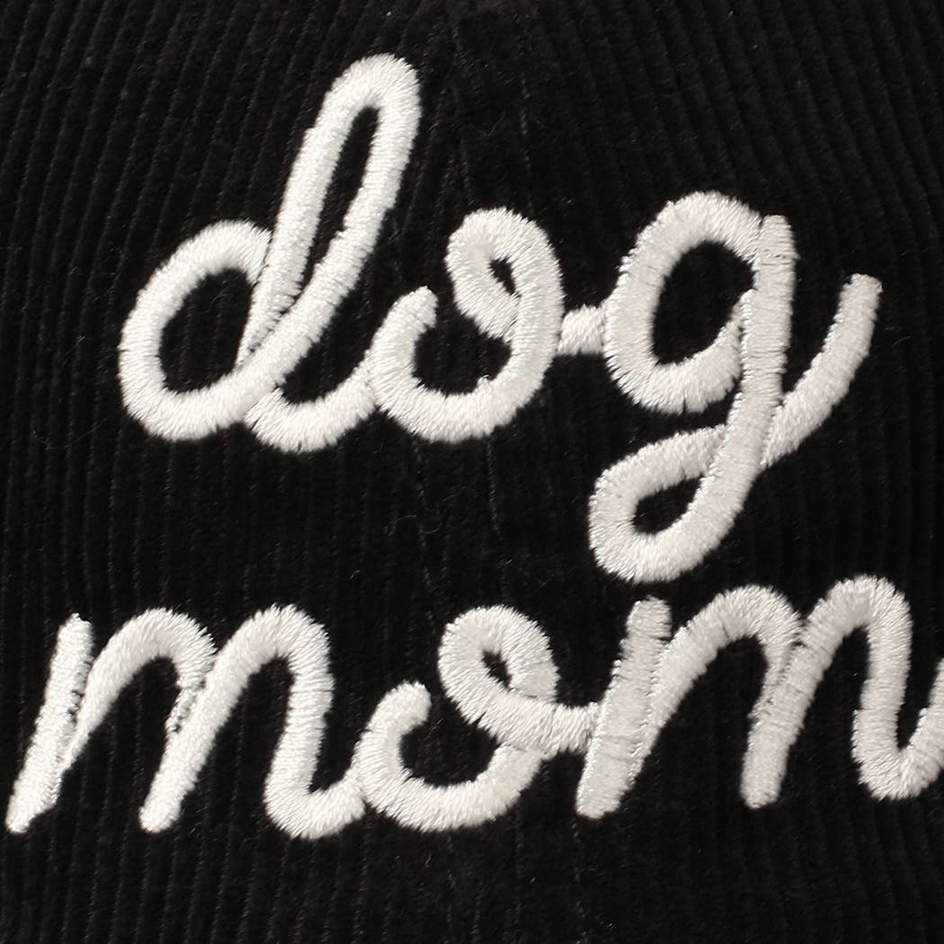 Fashion City - Wholesale Baseball Cap - Unisex - Dog Mom Text Solid Color Corduroy Baseball Cap1