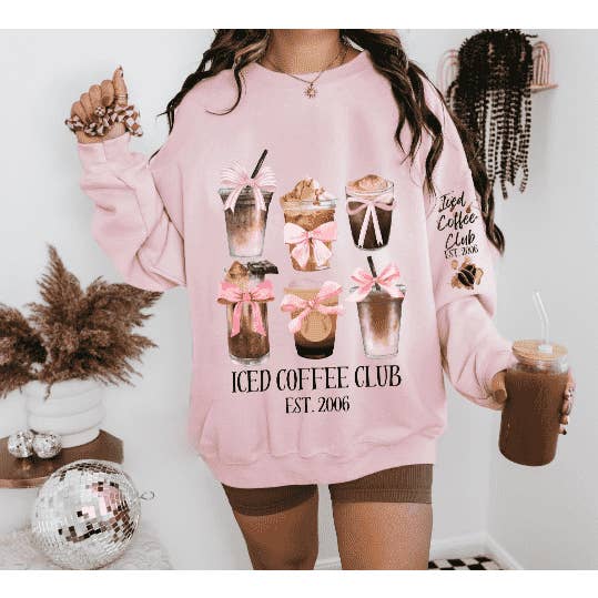 Iced Coffee Club Crewneck for wholesale by Carolina Moon