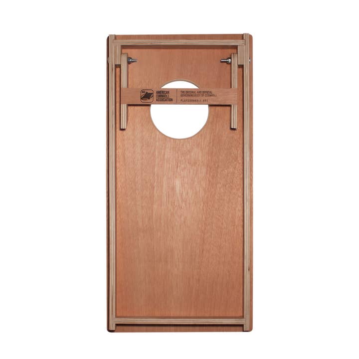 American Cornhole Association - Wholesale Cornhole - Natural & Gray Wood Triangle Backyard 1200 Cornhole Boards
