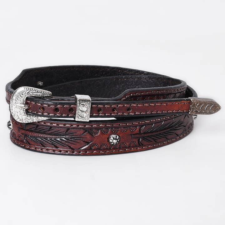 ADHTBR109 Hand tooled Genuine American Leather Hatband Unisex for wholesale by LS Western