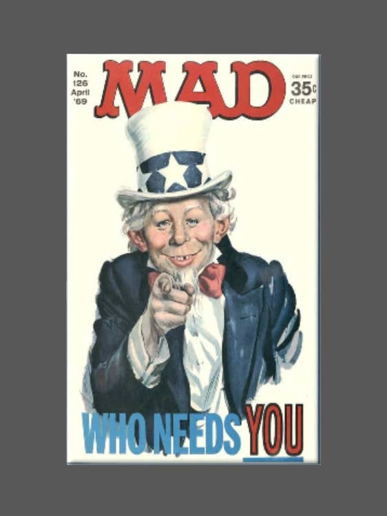 MAD MAGAZINE, Magnet, Button, Alfred E Neuman, MAD for wholesale by Ba Ba Buttons