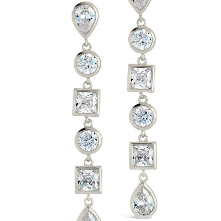 Sterling Forever - Wholesale Dangle Earrings - Ingrid Mixed CZ Dangle Earrings6