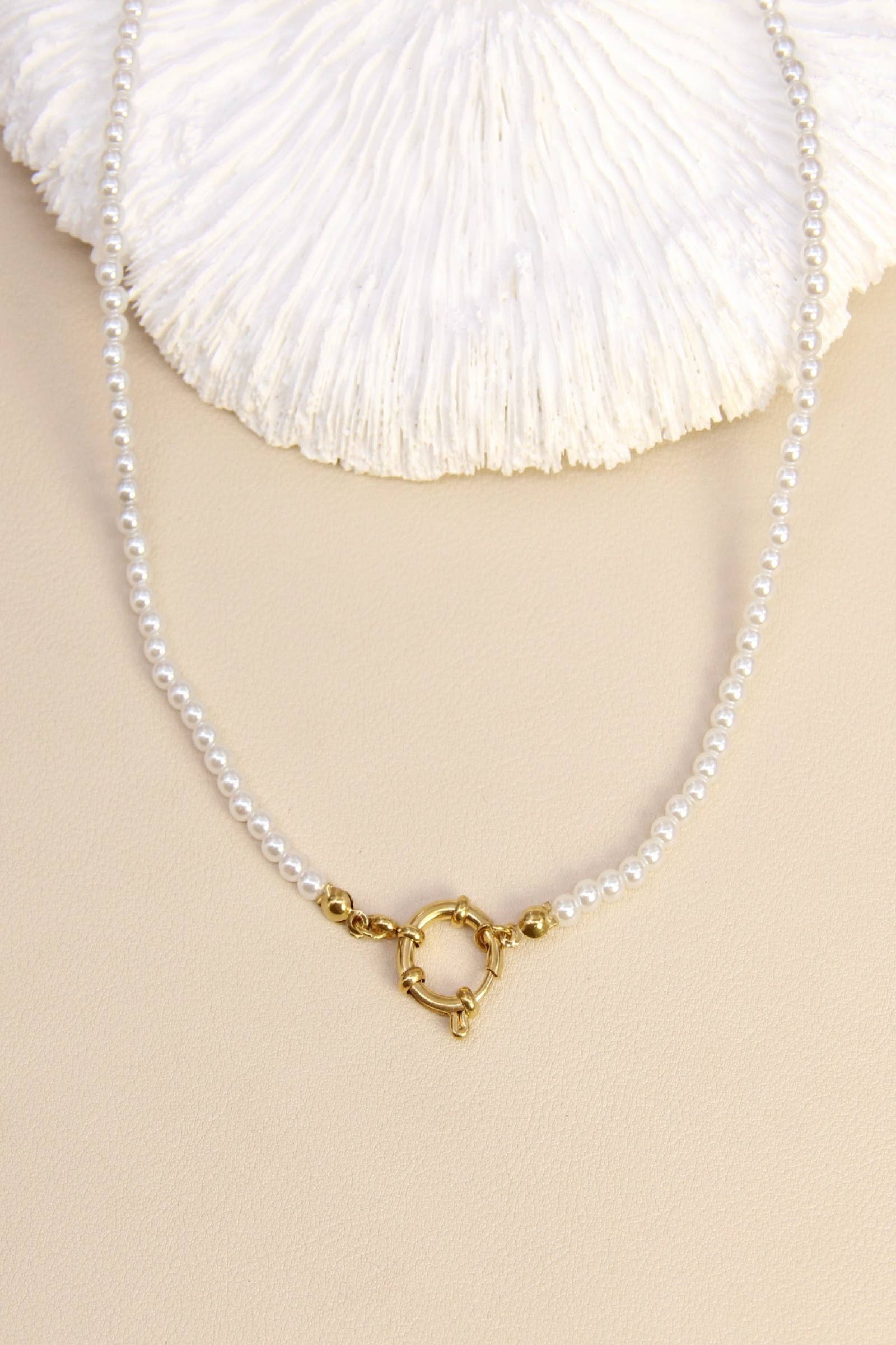 golden Pearl Necklace & Gold Clasp – Timeless Elegance for wholesale on Faire0