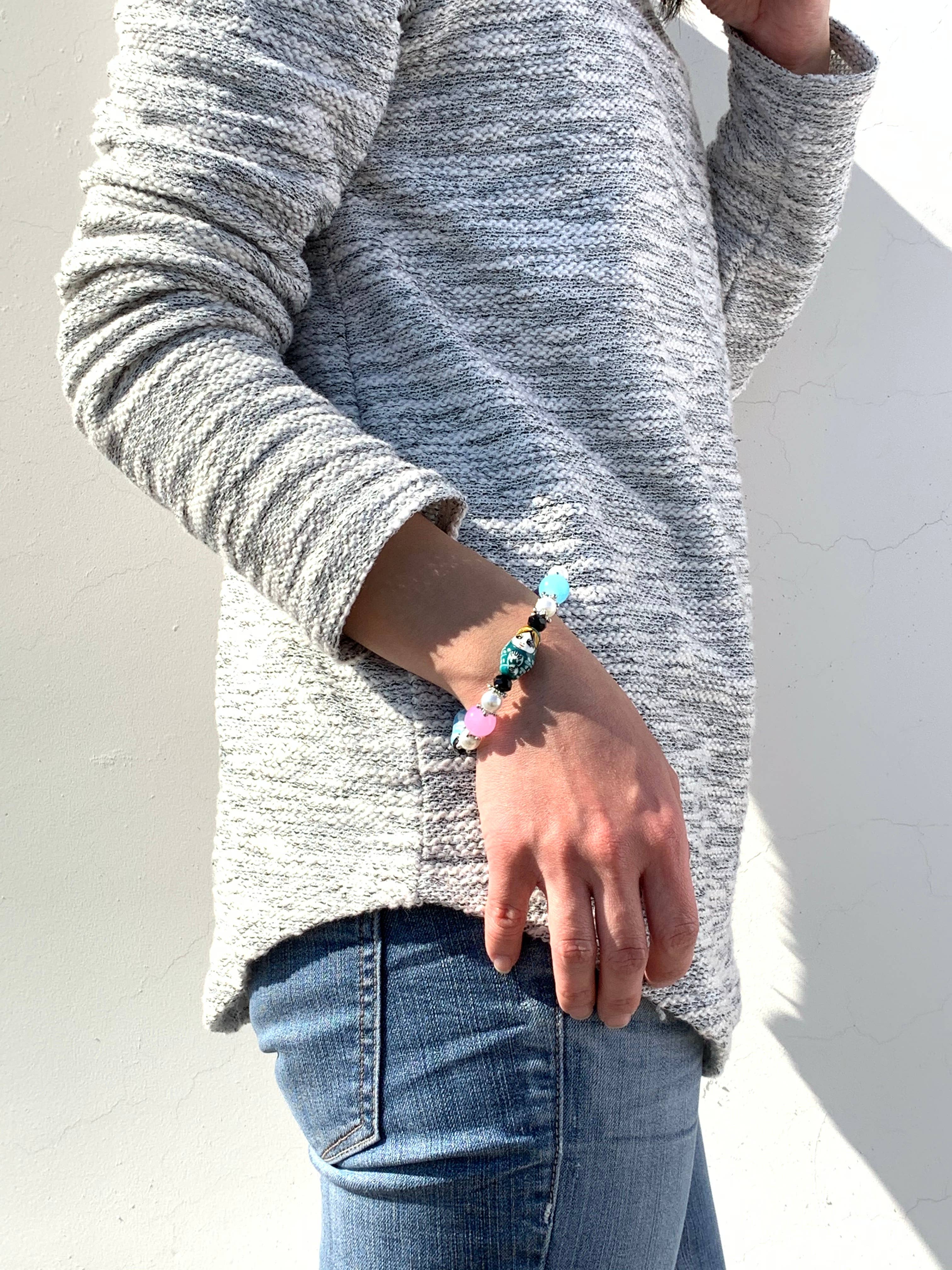 Fiona Accessories - Wholesale Beaded Bracelet - Nesting Doll Beaded Bracelet, Russian Porcelain Jewelry Gift4