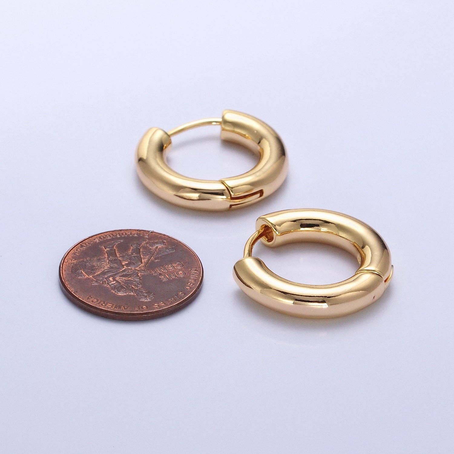 Aim Eternal - Wholesale Hoop Earrings - 16K Gold Filled 20mm Chubby Tube Endless Hoop Earrings | AB5150