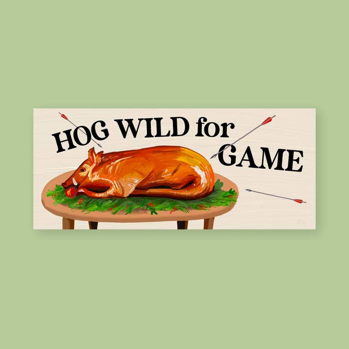 Autocollant Hog Wild pour pare-chocs pour la vente par Maddiegordonart