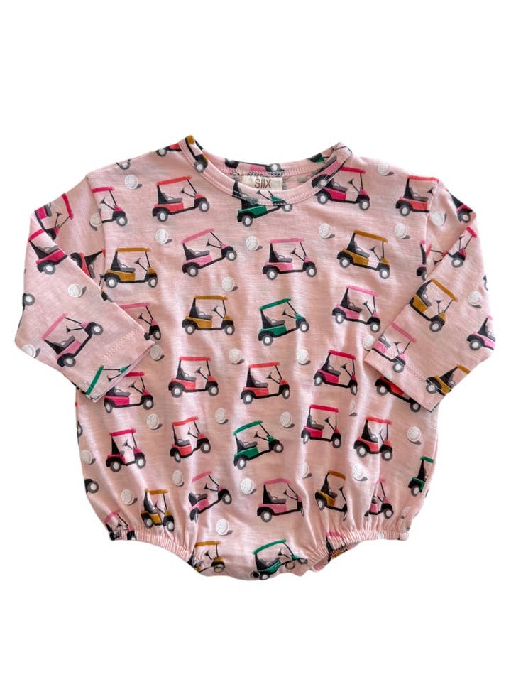 SIIX Collection - Wholesale Bodysuit (Non-Footed) - Baby - Golf Cart Pink / Organic Long Sleeve T-Shirt Bubble