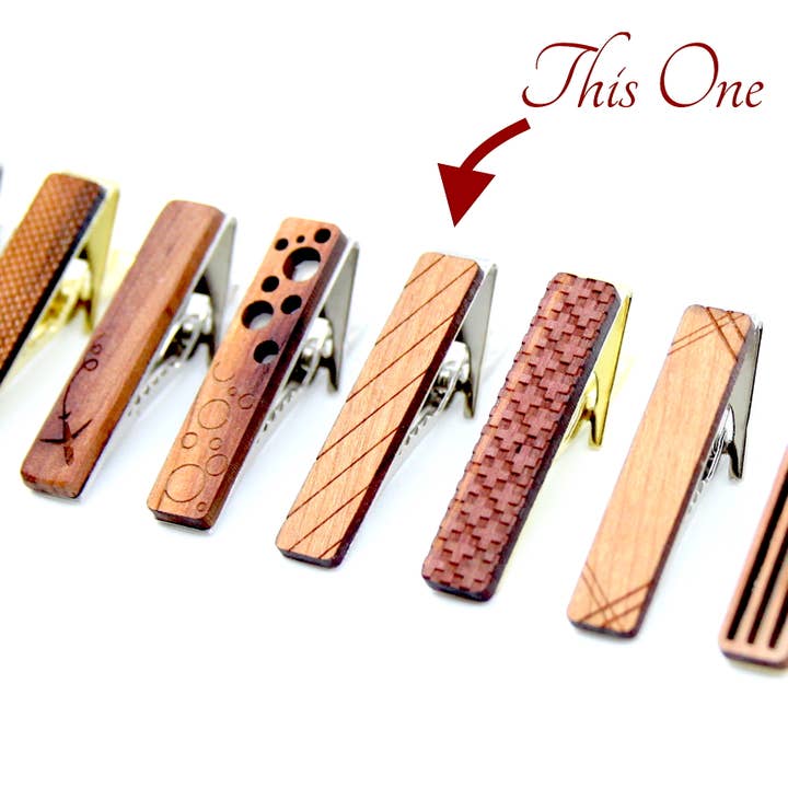 Wood Leon - Wholesale Tie Clip - Men's - Wood Tie Clip - Diagonally