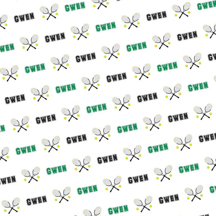 Potter's Printing - Wholesale Flat Wrap - Tennis Personalized Birthday Gift Wrap