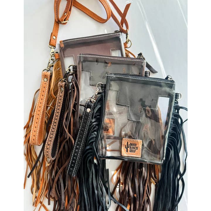 Boho Ranch Shop - Wholesale Crossbody Bag - Women's - SHAYNE SMALL - Hand Tooled Clear Crossbody Concert bag6