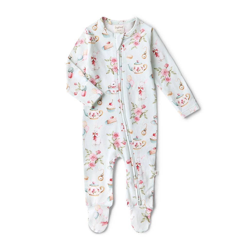 Snuggle Hunny - Wholesale Sleepsuit – Baby - White Rabbit Organic Snuggle Sleepsuit Zip Footie1