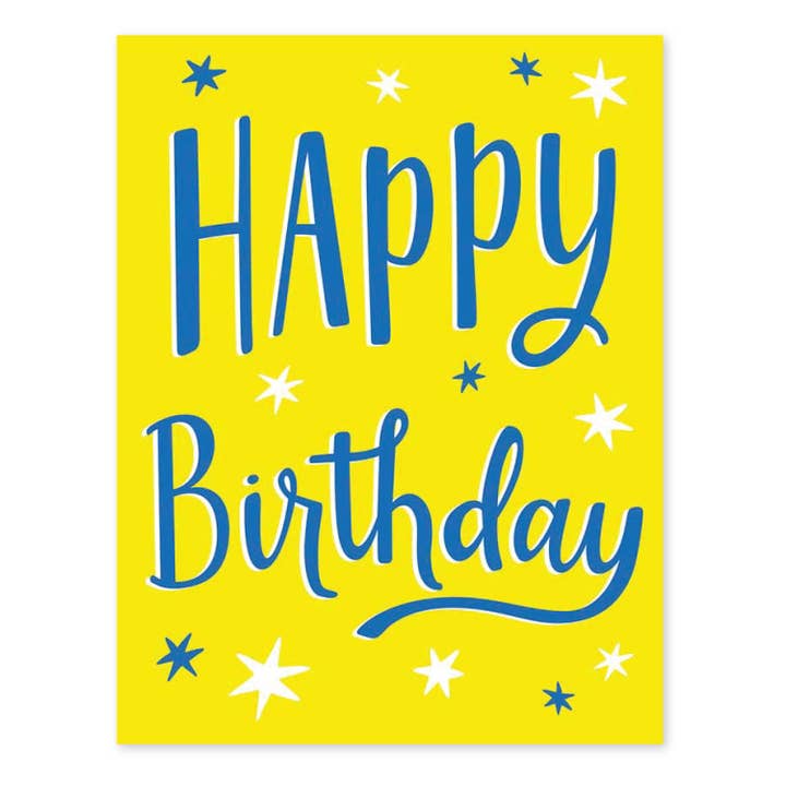 HAPPY BIRTHDAY YELLOW GREETING CARD for wholesale by Donovan Designs
