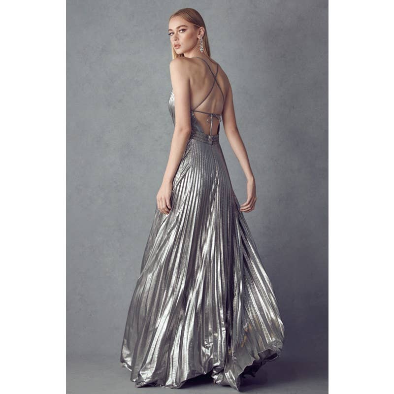 Juliet - Wholesale Gown - Women's - PLEATED V-NECK PROM EVENING DRESS3