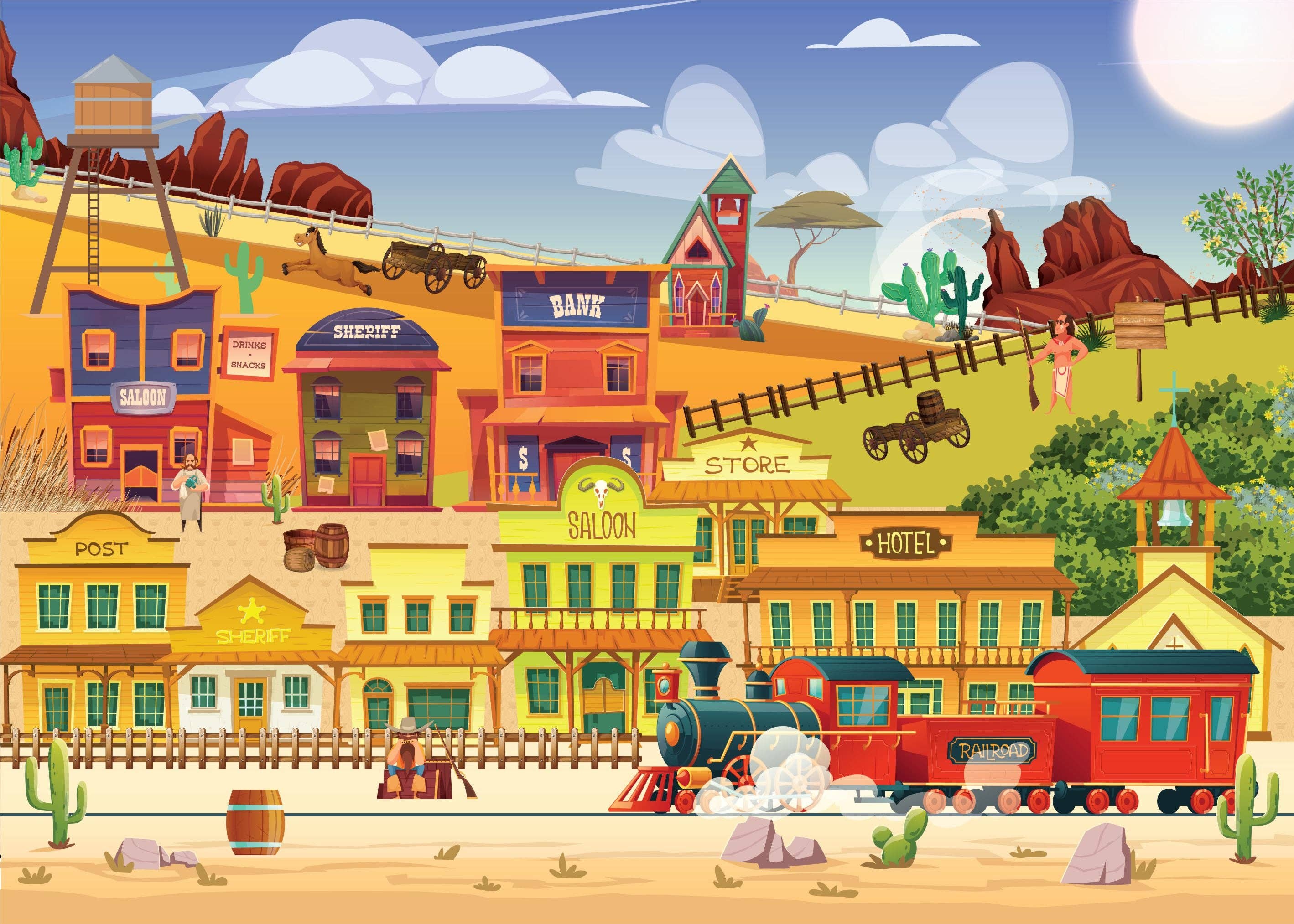 Brain Tree Games LLC - Wholesale Puzzle - Adult - Country Train Jigsaw Puzzles 1000 Piece0