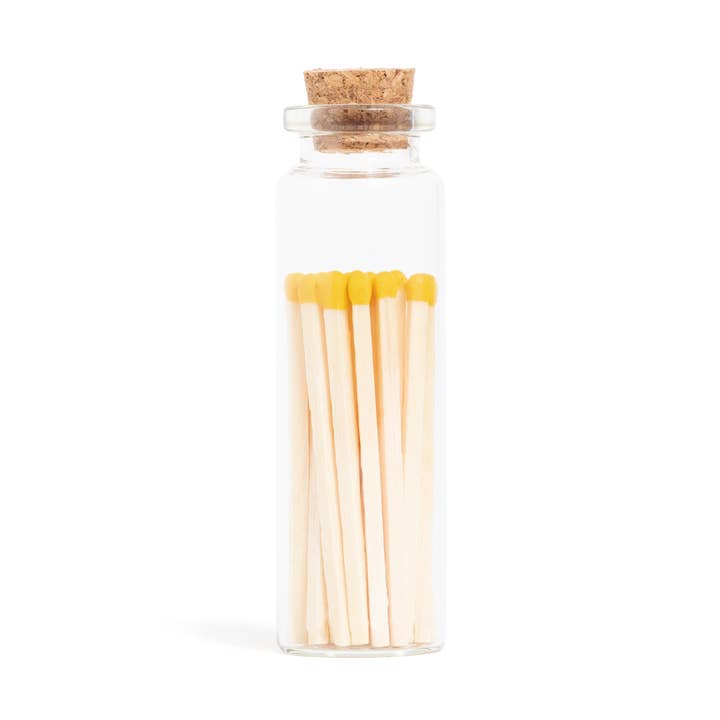 Baby Yellow Matches in Small Corked Vial for wholesale by Enlighten the Occasion