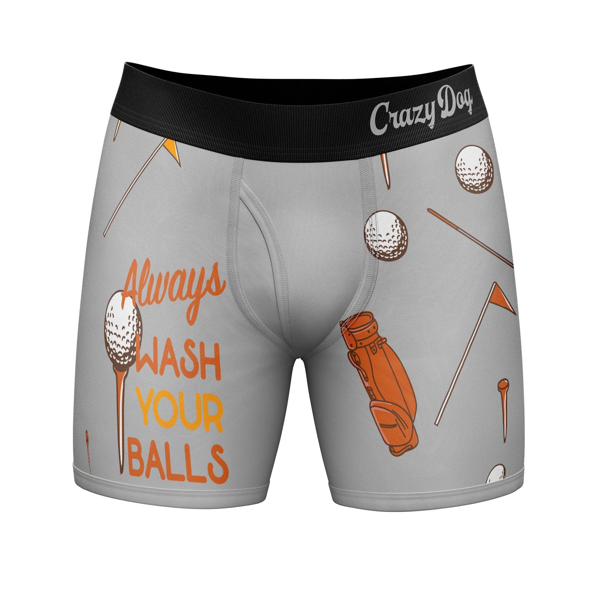 Grey Always Wash Your Balls Boxers Briefs Funny Mens Underwear for wholesale on Faire0