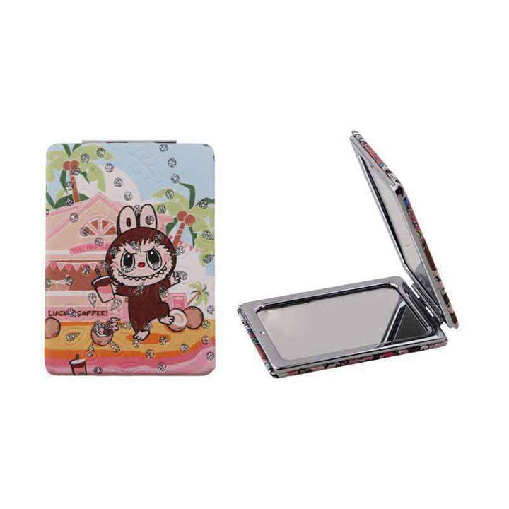 Sensibling Corp. - Wholesale Compact Mirror - 12PCS - Glittered Labubu Character Printed Cosmetic Mirrors2