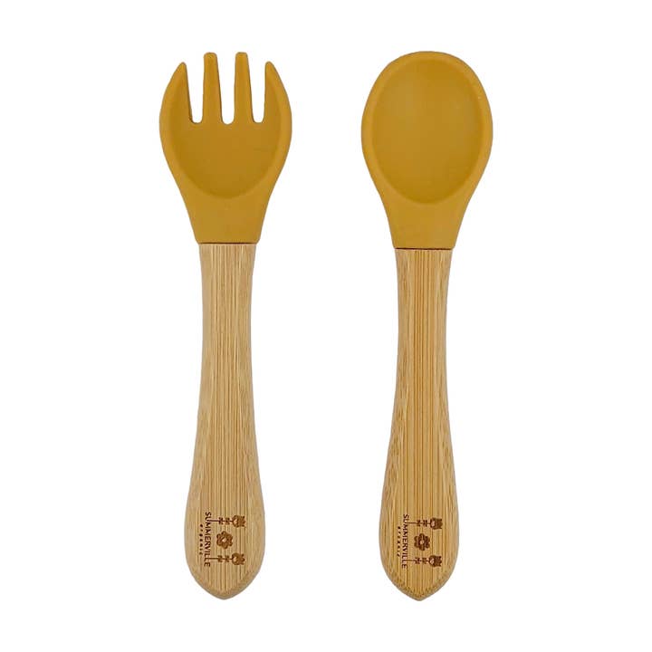 Summerville organic - Wholesale Flatware Set - Kids & Baby - Spoon and fork bamboo ochre