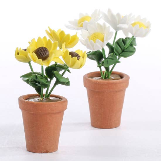 Factory Direct Craft - Vente Décorations de table - Fleurs de marguerite miniatures en pot de 4,4 cm1