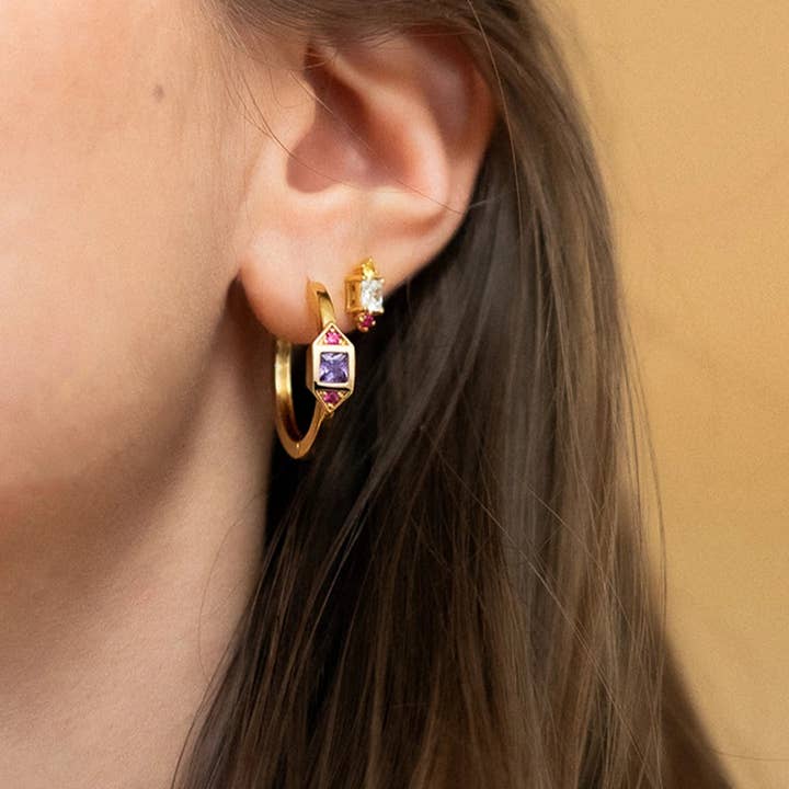 Amethyst- und Rosenkreolen für den Großhandel von Sentiments bijoux