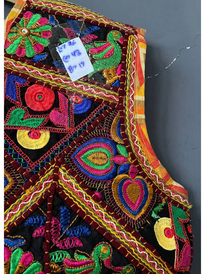 Bhawana Handicrafts - Wholesale Jacket - Women's - Antique Hand Embroidered Vest Multi Color Indian Boho Jacket