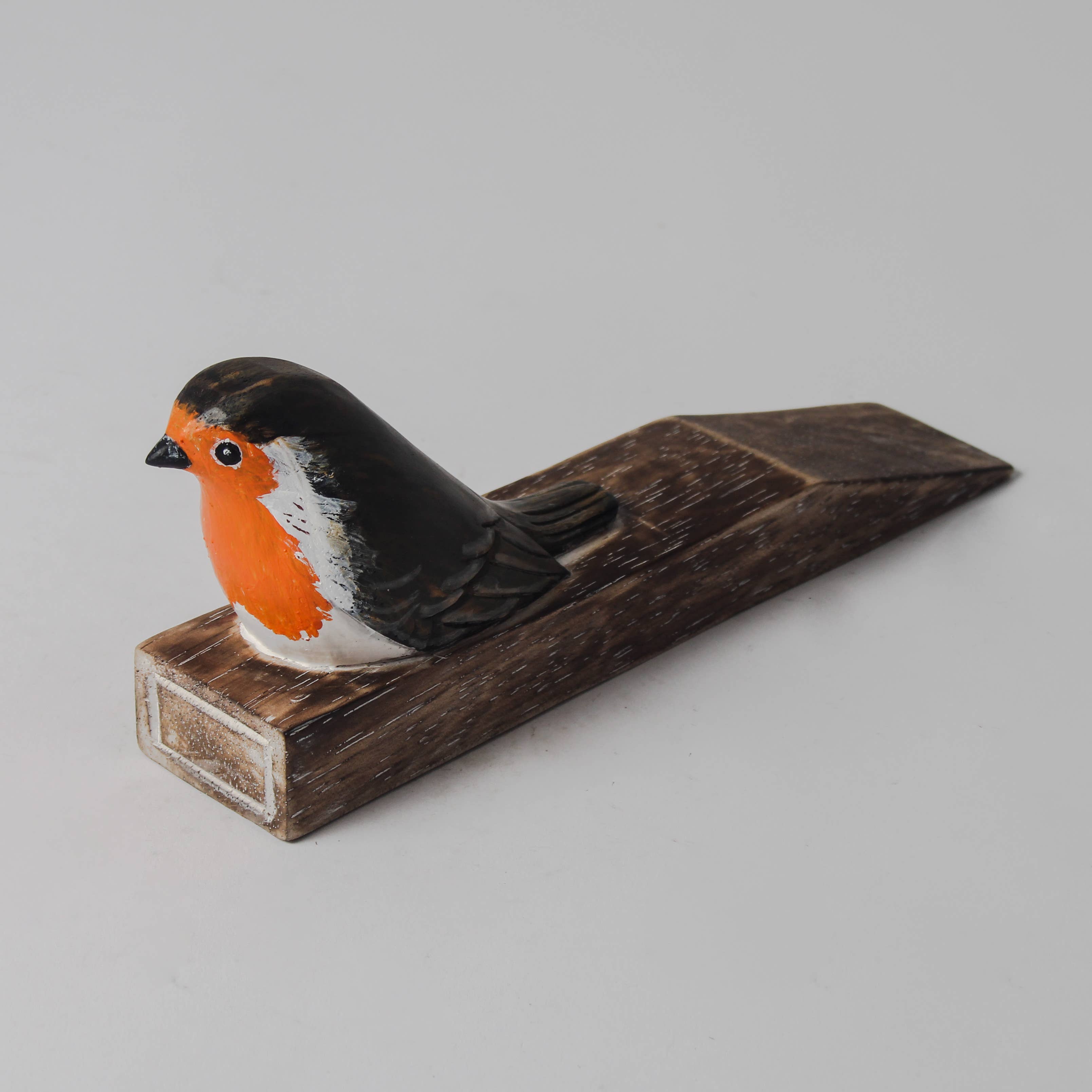 Originals International Ltd – wholesale Door stop – Hand Carved Wooden Robin Doorstop by Archipelago1