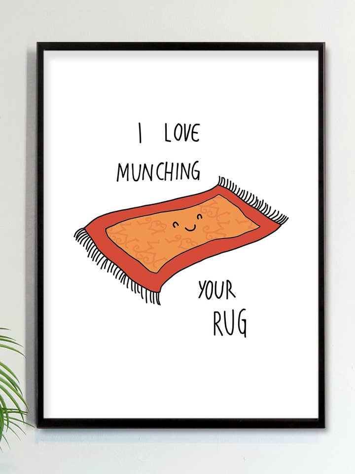 RUG MUNCHER Print for wholesale by Two Brides Presents