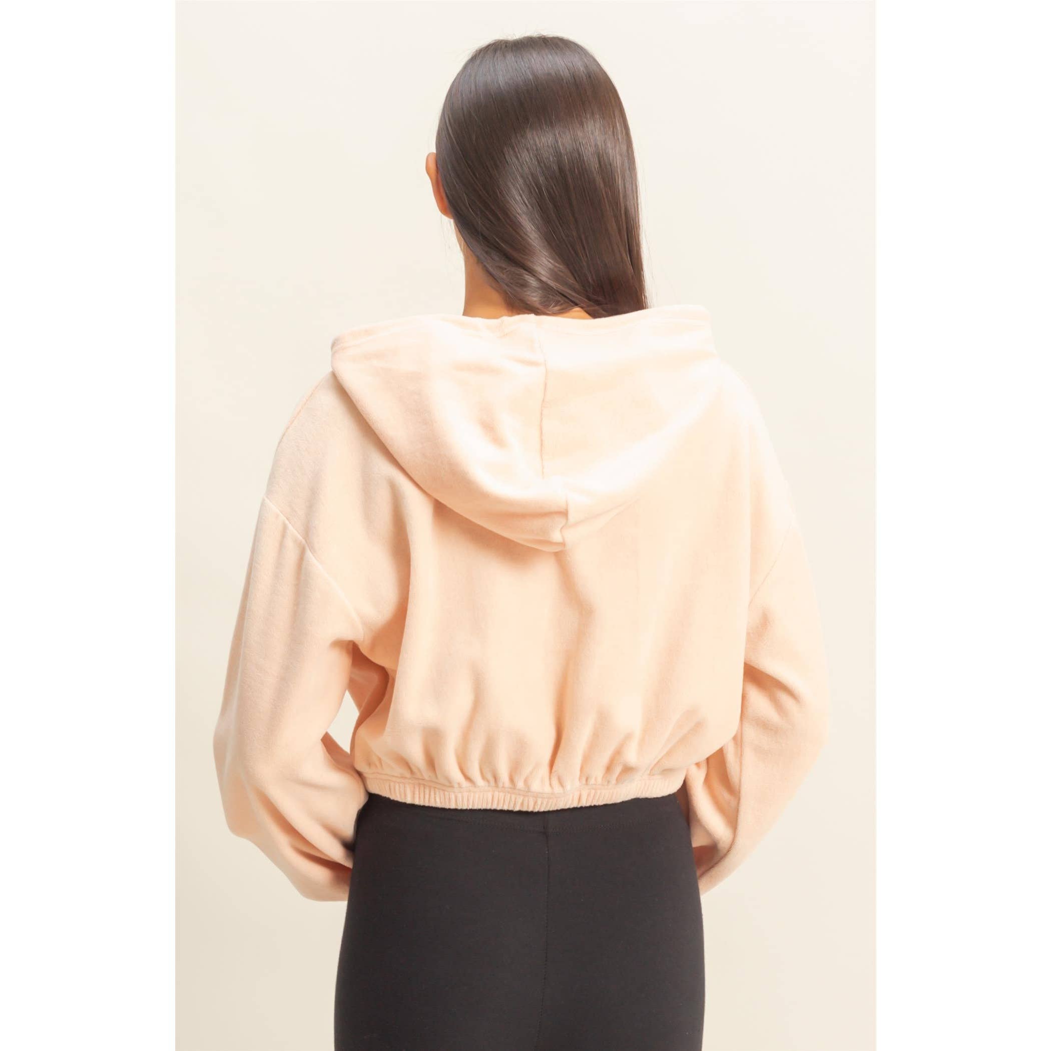 HYFVE – Engroshandel Hoodie – Kvinder – Beskåret velour hættetrøje10