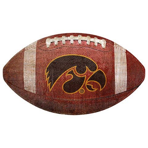 Iowa 12" Football Shaped Sign for wholesale by Fan Creations