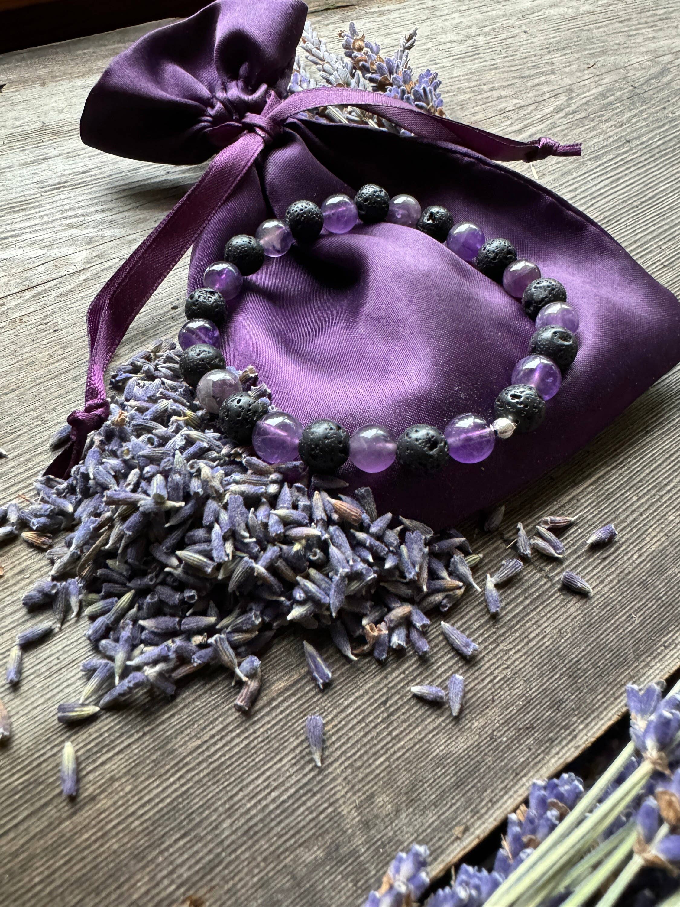 Lavender Beads - Wholesale Aromatherapy Bracelet - Aromatherapy Diffuser Bracelet Lava Stone and Amethyst4