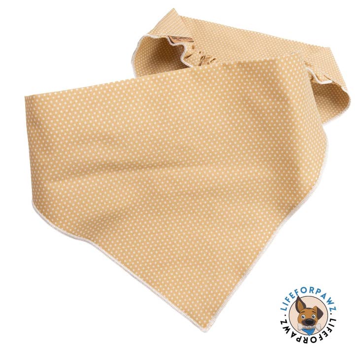 Beige Polka Dot Scrunchie Hundebandana für den Großhandel von Life for Pawz