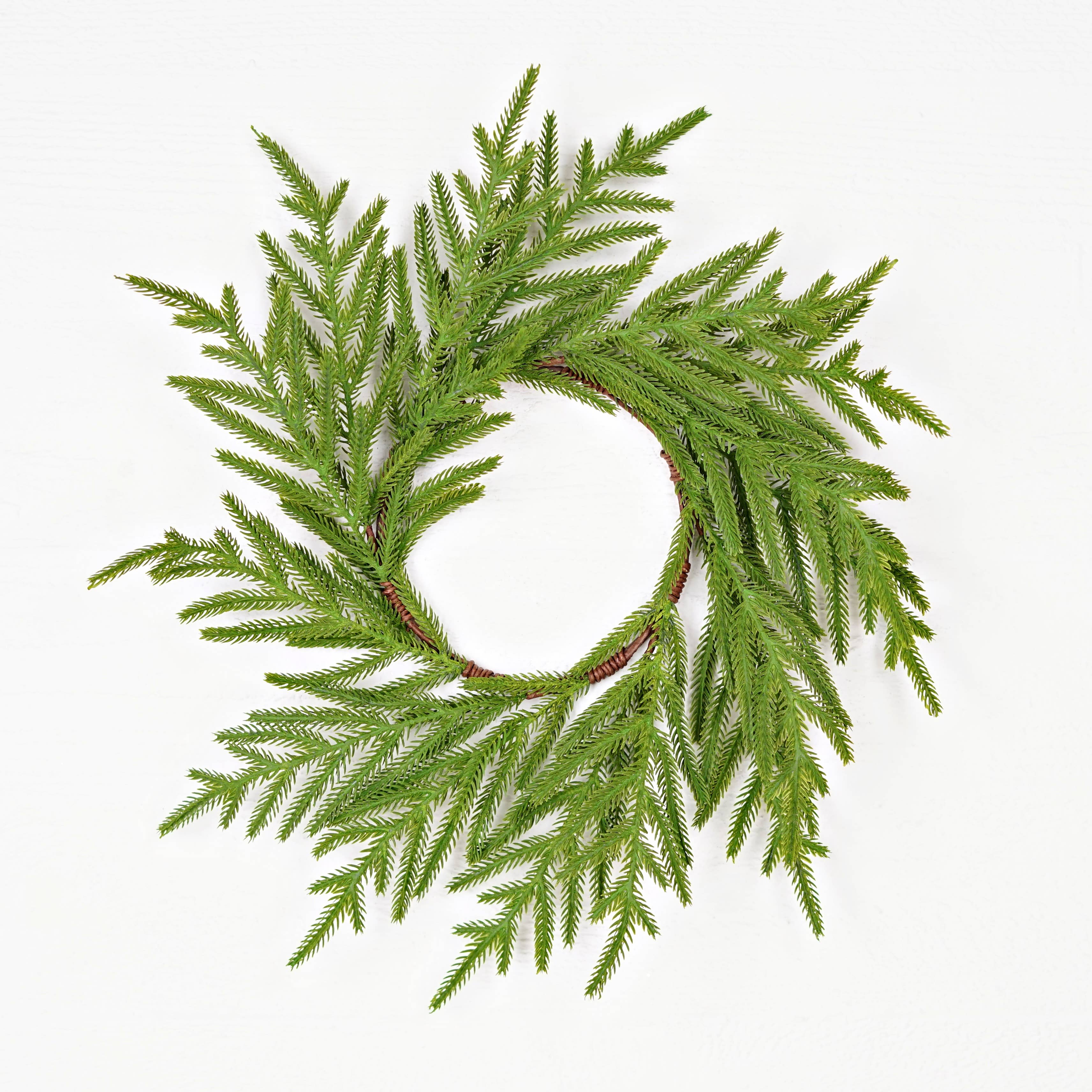 Holiday Depot Inc. - Wholesale Wreath - 510702- 18in(6.5)Wreath-Soft Touch Evergreen Norfolk Pine-3