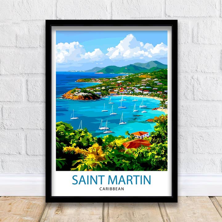 Saint Martin Travel Poster for wholesale by InkNPrintz