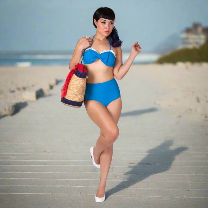 Blu Bikini a Vita Alta Ariel in vendita all'ingrosso su Faire1