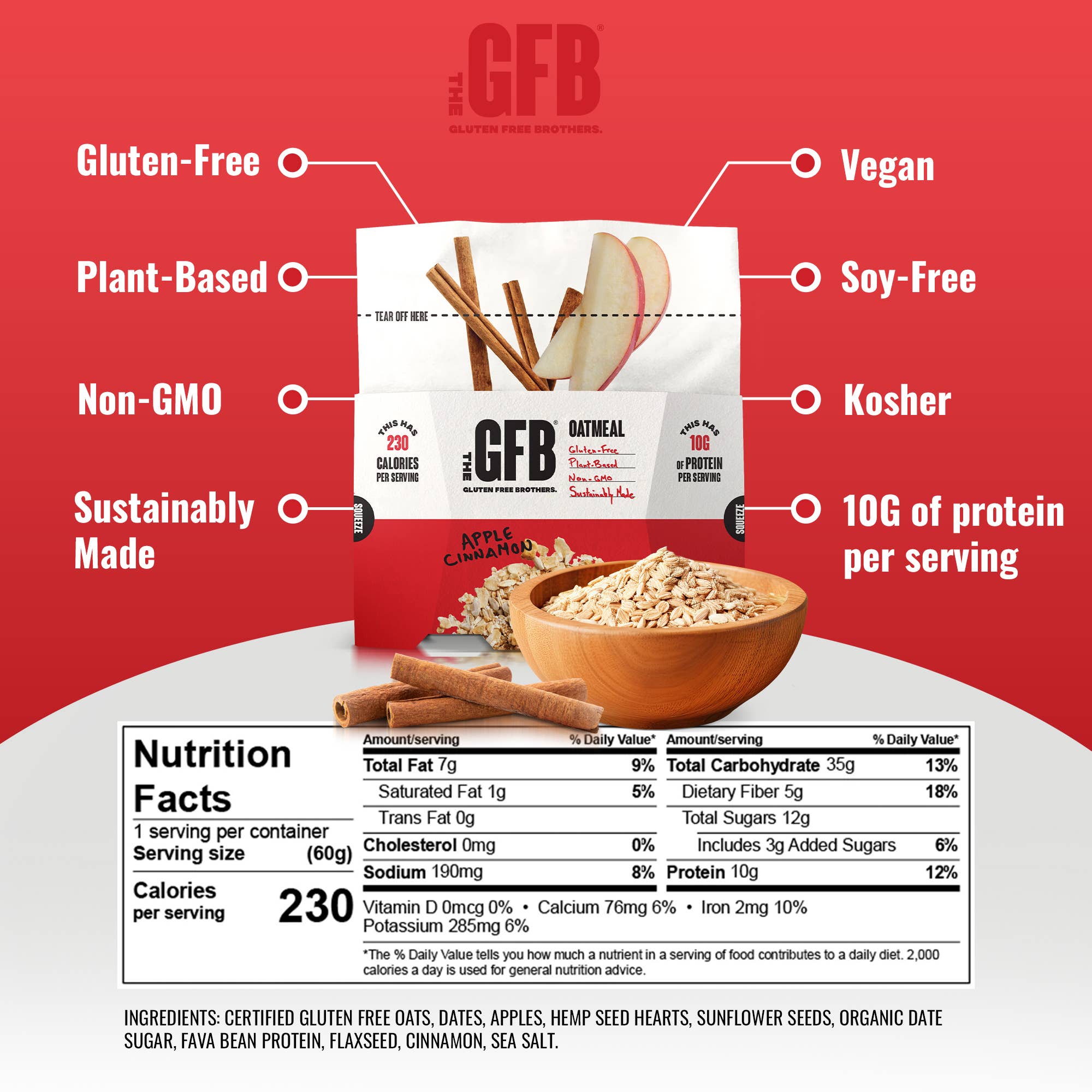 The GFB - Wholesale Oats - The GFB: Apple Cinnamon Protein Oatmeal Pop-Up Cup1