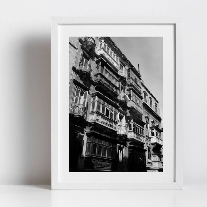 Valletta Malta Zwart-Wit Print Fijne Kunst Straatfotografie voor wholesale door Mo & Paul Photography