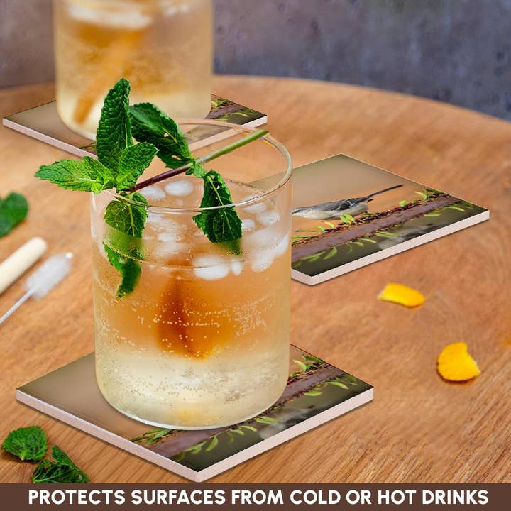 3dRose - Wholesale Coasters - 3dRose, Northern mockingbird, Mimus polyglottos feeding., Coaster2