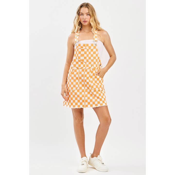 mittoshop - Wholesale Dress - Women's - GAME DAY CHECKERED BIB OVERALL MINI DRESS9
