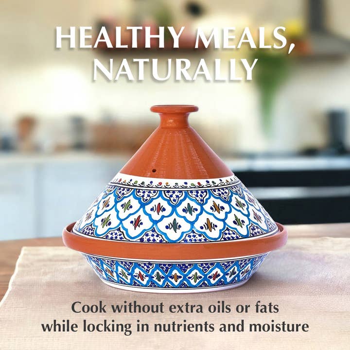 Kamsah – wholesale Cooking pot – Bohemian Supreme Turquoise Large Tagine Pot