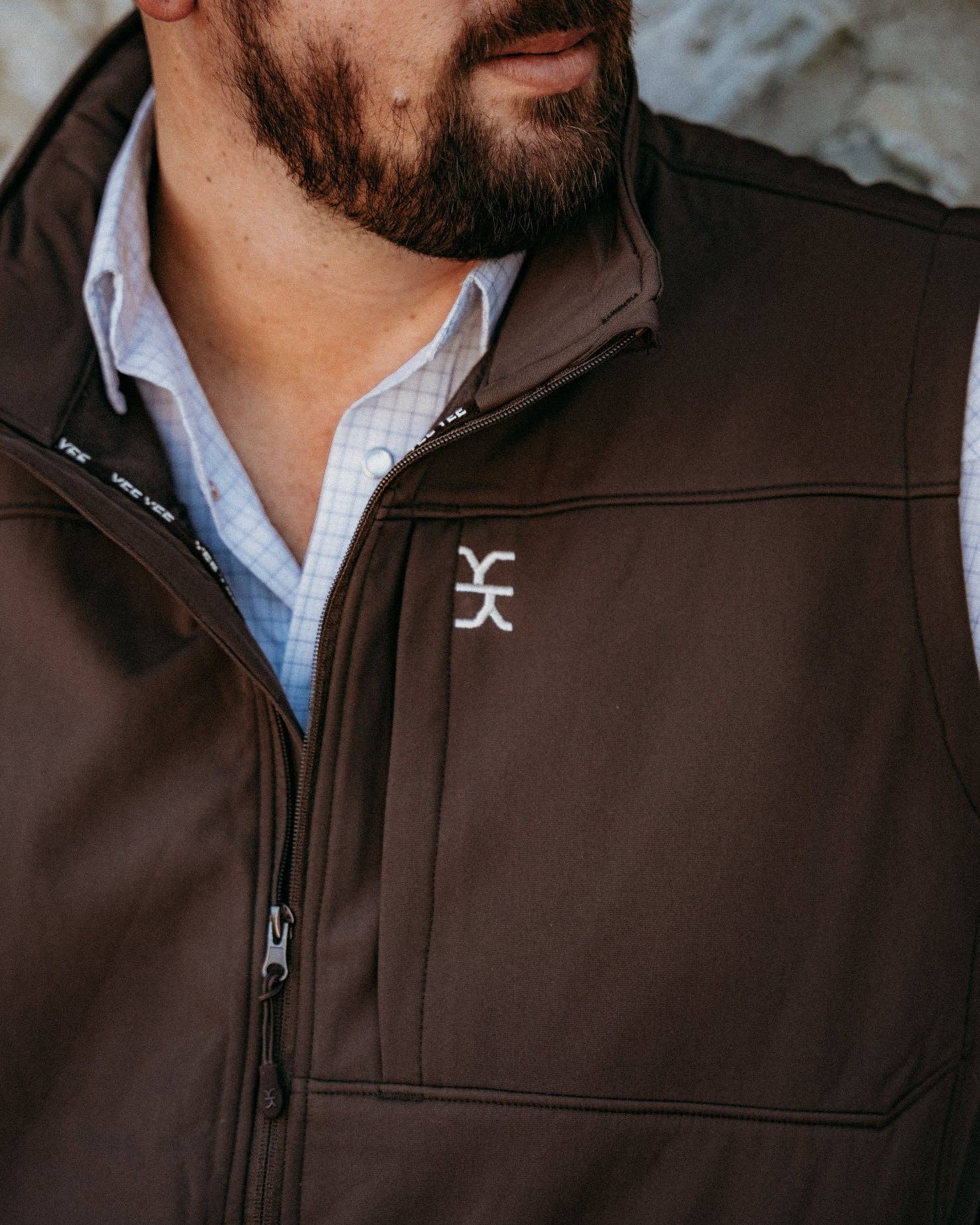 Yee Yee - Wholesale Outerwear Vest - Men's - Chocolate Softshell Vest3