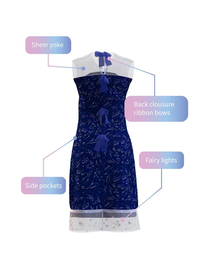 Art by Physicist - Wholesale Dress - Women's - Starry Night dress with fairy lights2