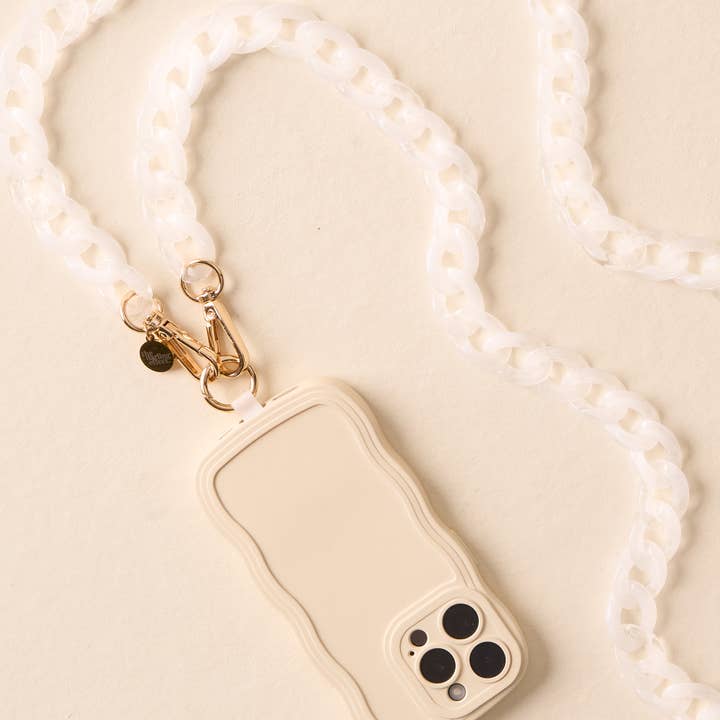 The Darling Effect - Wholesale Phonecase Strap - Hold the Phone Crossbody Chain-Frosted White