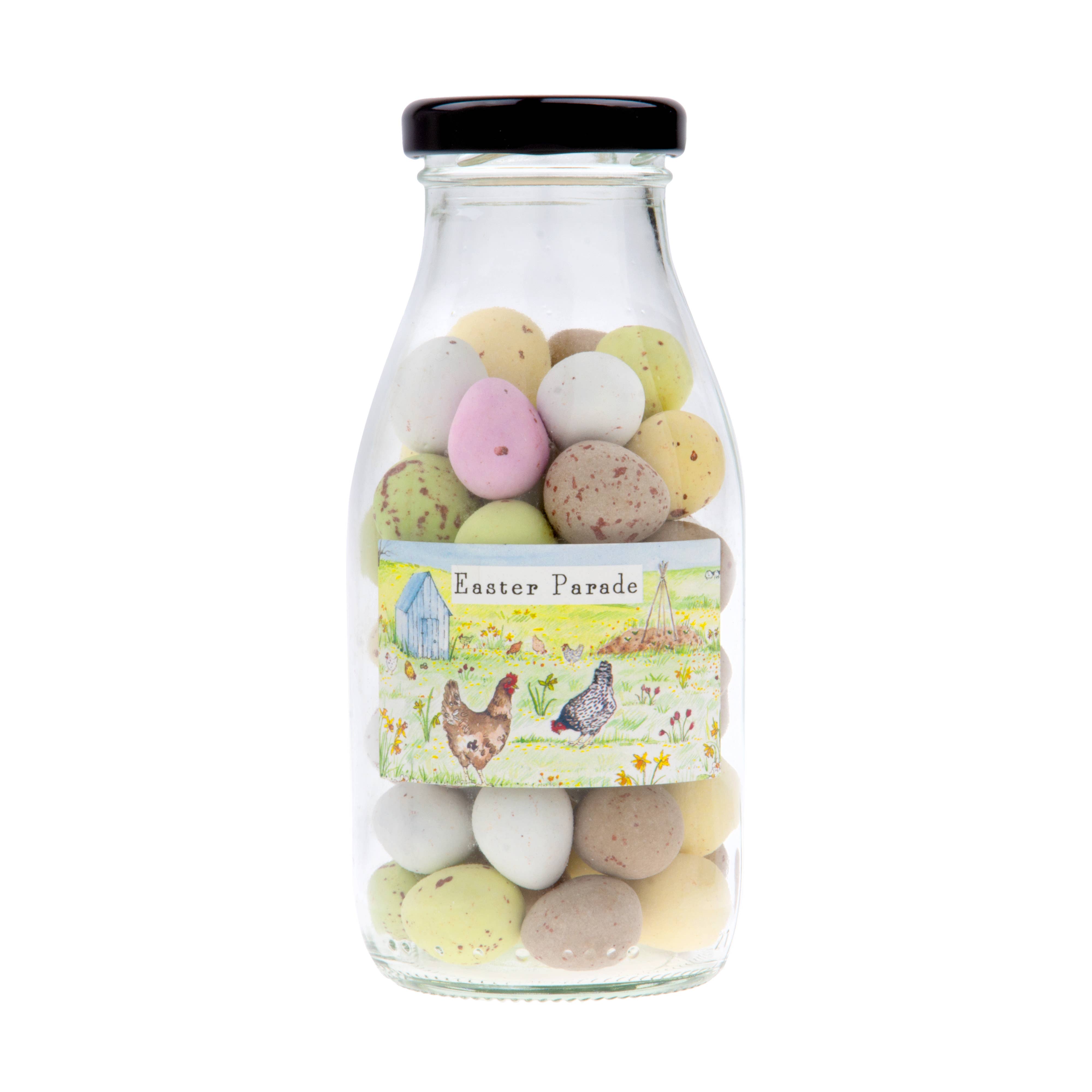Candyhouse Ltd - Wholesale Chocolate Covered Sweets - Speckled Eggs in Glass Bottle2